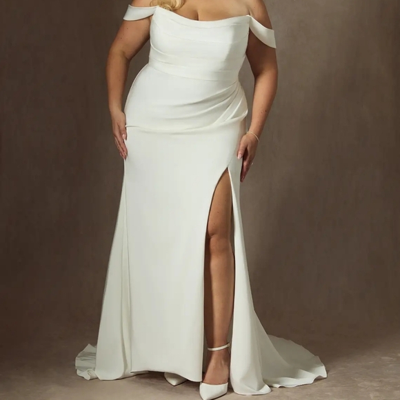 Azazie Dresses & Skirts - Elegant Off-Shoulder White Dress